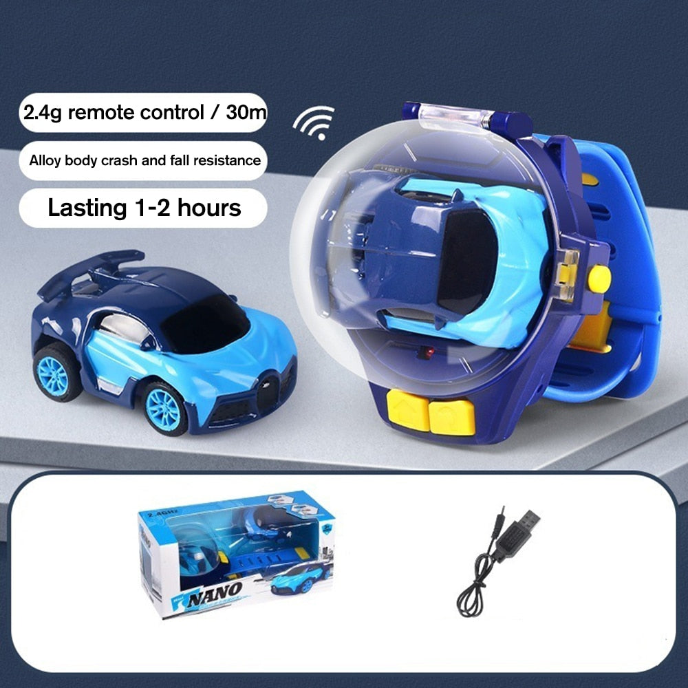 Mini Electric Car Remote Control Car Watch Toys Wrist Car Watch