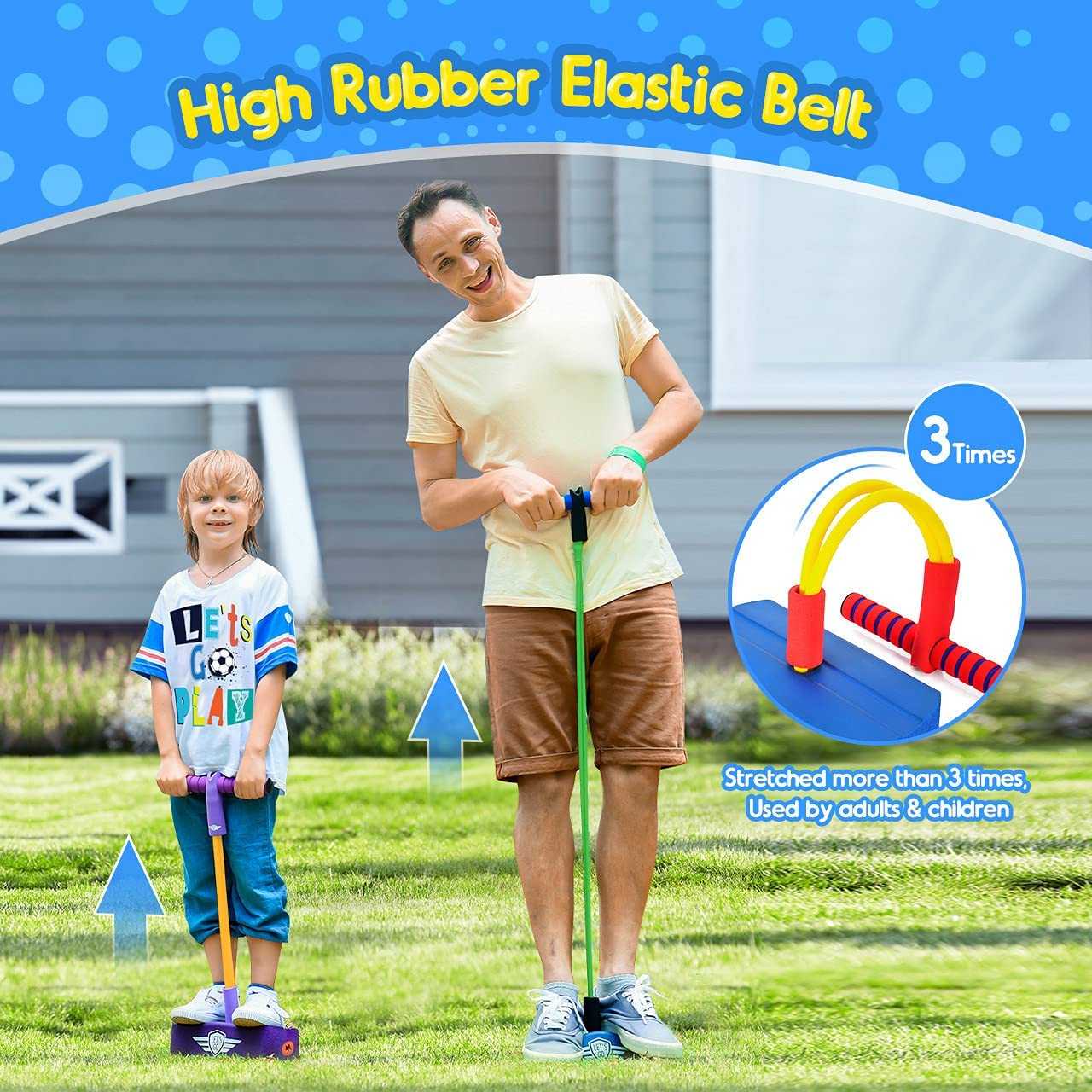 Abnah (TM) Pogo Jumper for Kids, Fun and Safe Pogo Stick, Durable Foam and Bungee Jumper for Kids
